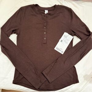 lululemon Hold Tight Long Sleeve Henley - Espresso